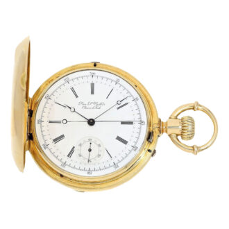 Swiss gold full hunting chronograph pocket watch Circa 1875