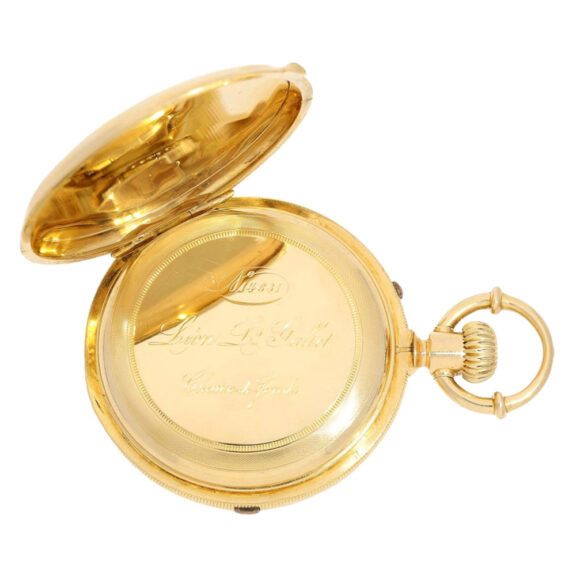 Swiss gold full hunting chronograph pocket watch Circa 1875 Swiss gold full hunting chronograph pocket watch Circa 1875