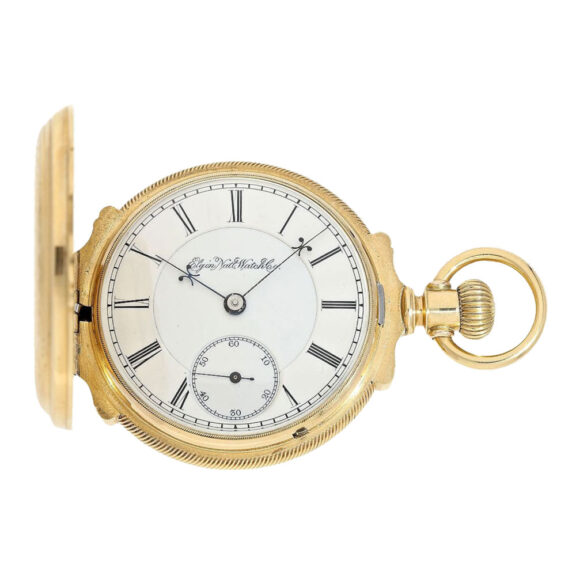 American gold watch with "True Box Hinged Case" Circa 1887 American gold watch with "True Box Hinged Case" Circa 1887