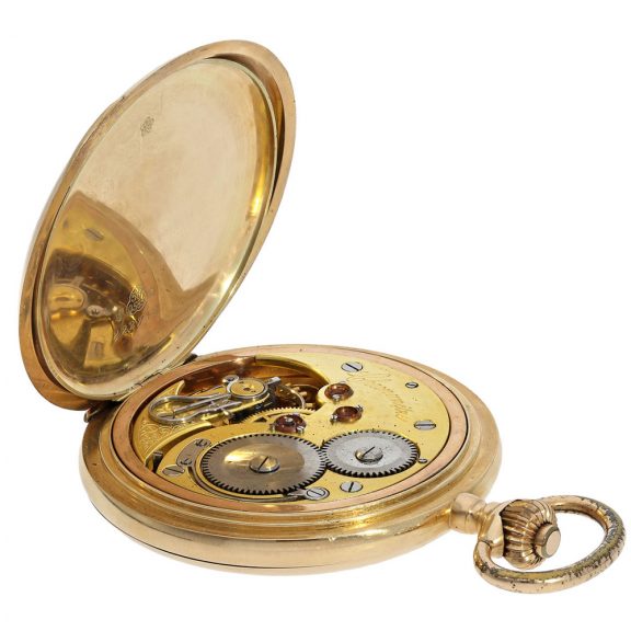 Swiss large and heavy gold hunting cased chronometer Circa 1890 Swiss large and heavy gold hunting cased chronometer Circa 1890