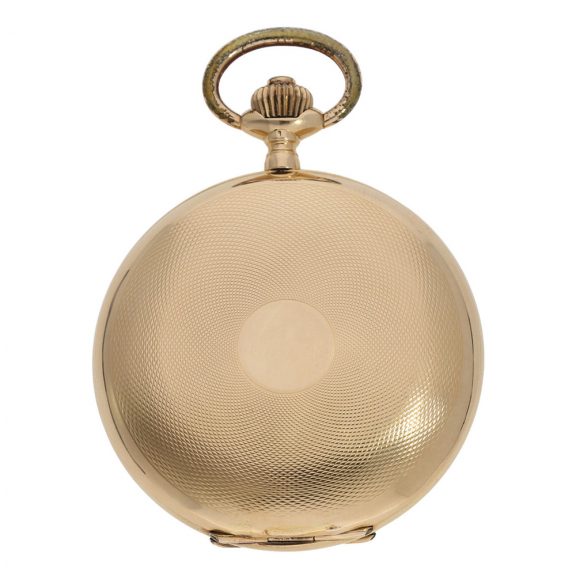 Swiss large and heavy gold hunting cased chronometer Circa 1890 Swiss large and heavy gold hunting cased chronometer Circa 1890