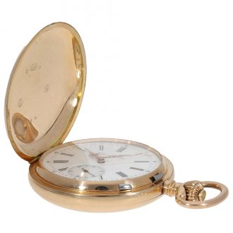 Swiss large and heavy gold hunting cased chronometer Circa 1890