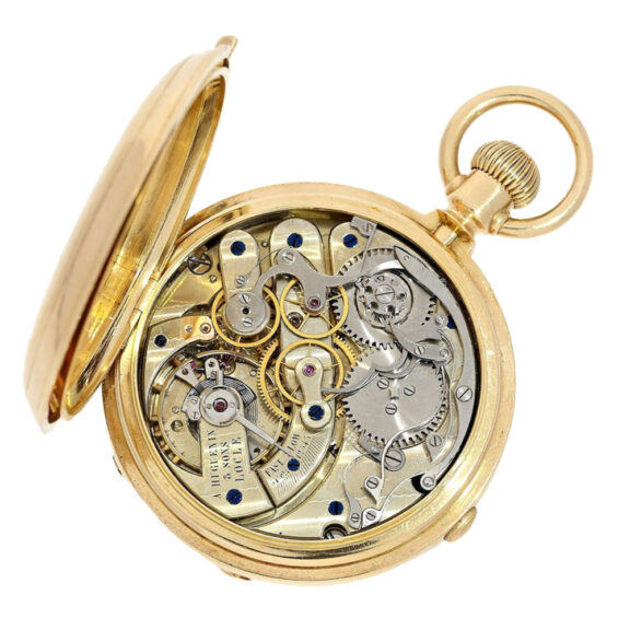 Heavy Swiss gold chronometer with chronograph Circa 1880 Heavy Swiss gold chronometer with chronograph Circa 1880