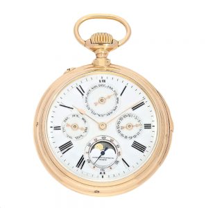 Swiss gold astronomical lever with 6 complications Circa 1888