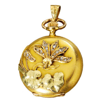Swiss gold full hunter studded with diamonds Circa 1901