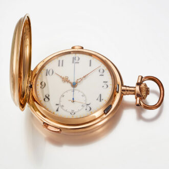 A large Swiss gold quarter repeating chronograph Circa 1920
