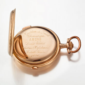 A large Swiss gold quarter repeating chronograph Circa 1920