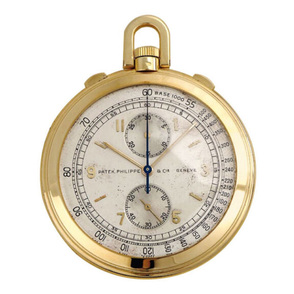 Very fine Swiss gold chronograph pocket watch Circa 1939 Very fine Swiss gold chronograph pocket watch Circa 1939