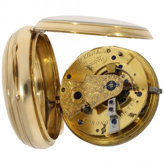 Heavy English 18K gold open faced deck chronometer Circa 1818 Heavy English 18K gold open faced deck chronometer Circa 1818