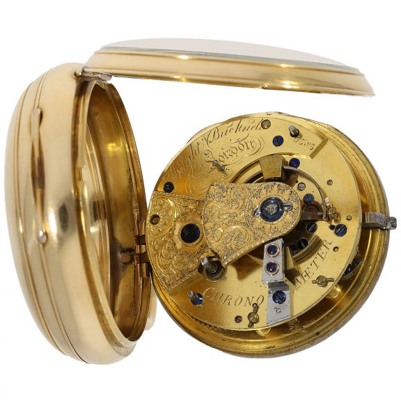 Heavy English 18K gold open faced deck chronometer Circa 1818 Heavy English 18K gold open faced deck chronometer Circa 1818