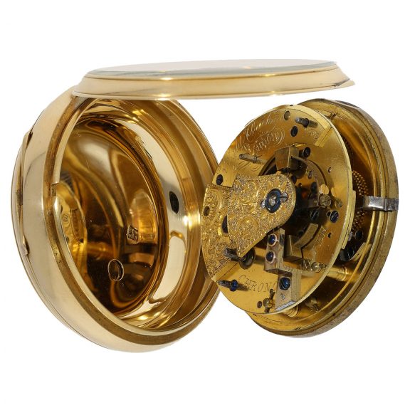 Heavy English 18K gold open faced deck chronometer Circa 1818 Heavy English 18K gold open faced deck chronometer Circa 1818