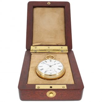 Heavy English 18K gold open faced deck chronometer Circa 1818 Heavy English 18K gold open faced deck chronometer Circa 1818