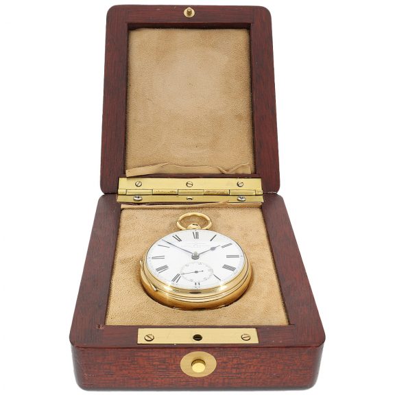 Heavy English 18K gold open faced deck chronometer Circa 1818 Heavy English 18K gold open faced deck chronometer Circa 1818