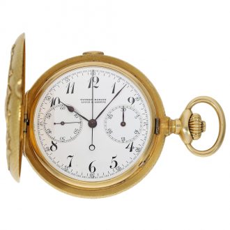 Rare Swiss gold hunting cased chronograph watch Circa 1910