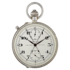 Swiss silver split-seconds chronograph with register Circa 1956