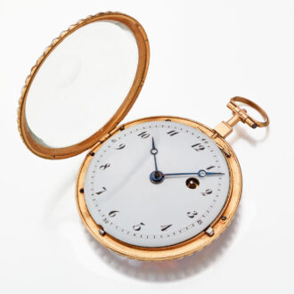 A French watch erotic enamel painting with pearls Circa 1790