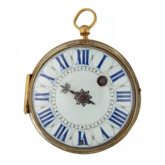 A French verge oignon  with enamel dial in a silver case Circa 1695