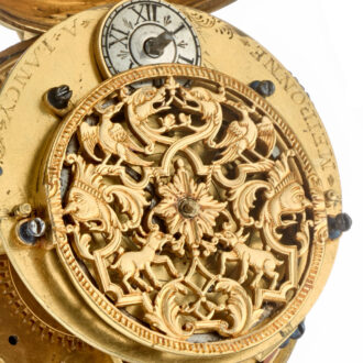 A French verge oignon  with enamel dial in a silver case Circa 1695