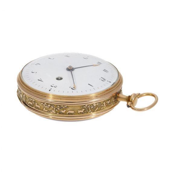 Swiss unique gold watch with musical movement Circa 1800 Swiss unique gold watch with musical movement Circa 1800