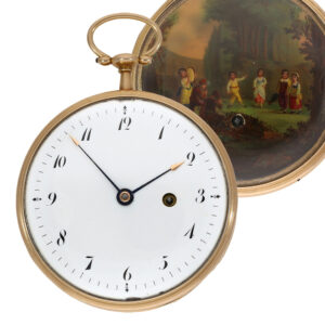 Swiss unique gold watch with musical movement Circa 1800