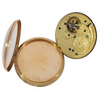 Swiss unique gold watch with musical movement Circa 1800