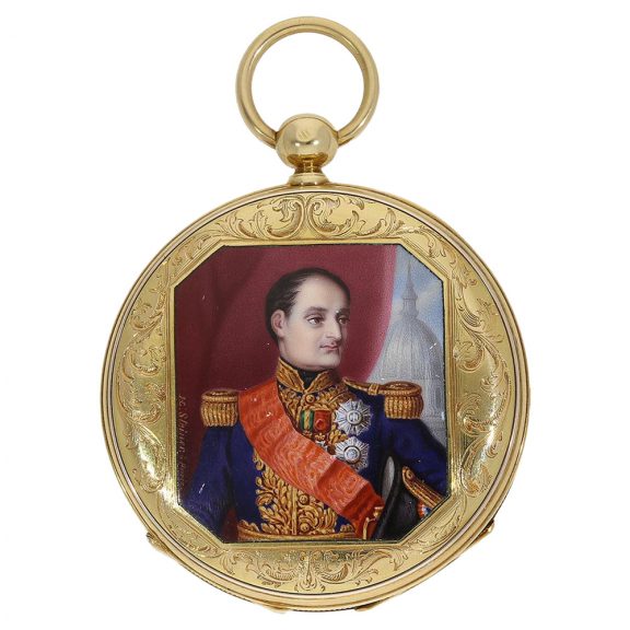 French watch with inlaid polychrome enamel portrait Circa 1852 French watch with inlaid polychrome enamel portrait Circa 1852