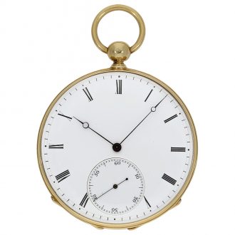 French watch with inlaid polychrome enamel portrait Circa 1852