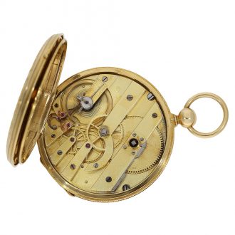 French watch with inlaid polychrome enamel portrait Circa 1852