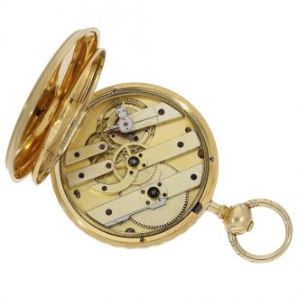 Decorative Swiss 18K gold cabriolet watch Circa 1850