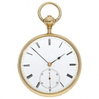 Decorative Swiss 18K gold cabriolet watch Circa 1850