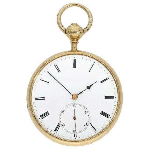 Decorative Swiss 18K gold cabriolet watch Circa 1850 Decorative Swiss 18K gold cabriolet watch Circa 1850