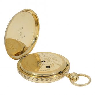 Decorative Swiss 18K gold cabriolet watch Circa 1850