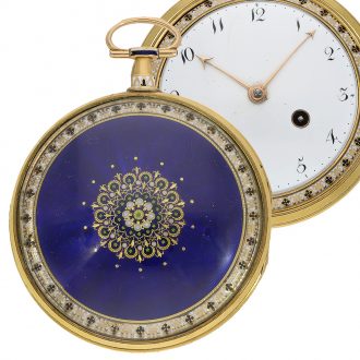 English excellent verge watch in a protective case Circa 1800