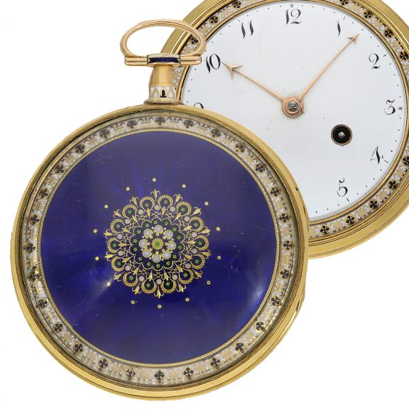 English excellent verge watch in a protective case Circa 1800