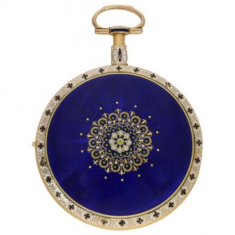 English excellent verge watch in a protective case Circa 1800