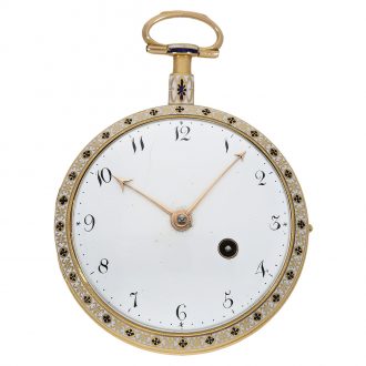 English excellent verge watch in a protective case Circa 1800