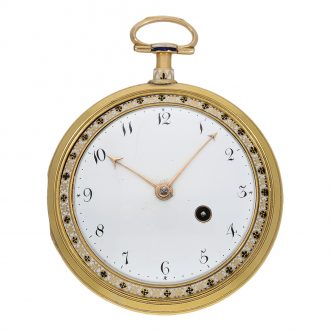 English excellent verge watch in a protective case Circa 1800