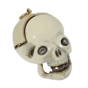 Austrian gold and enamel skull form verge watch Circa 1800