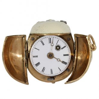 Austrian gold and enamel skull form verge watch Circa 1800