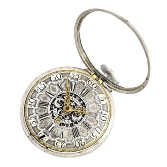 English silver paircase verge pocket watch Circa 1740 English silver paircase verge pocket watch Circa 1740