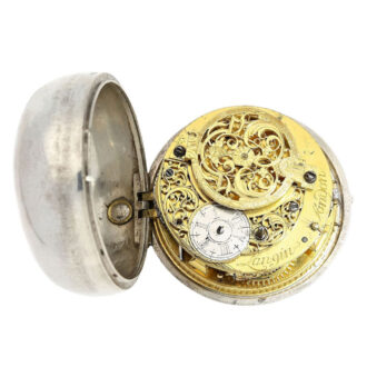 English silver paircase verge pocket watch Circa 1740 English silver paircase verge pocket watch Circa 1740