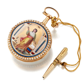 Gold watch repeater with pearls on both sides Circa 1800