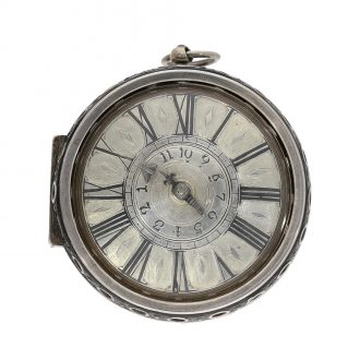 English single-handed pair cased verge with alarm Circa 1700