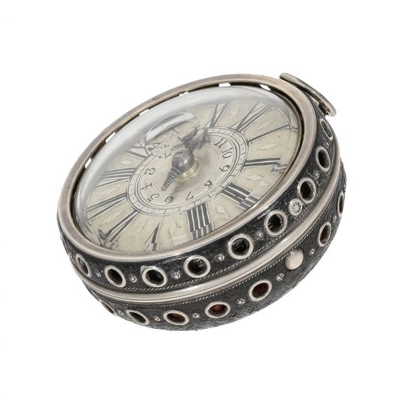 English single-handed pair cased verge with alarm Circa 1700 English single-handed pair cased verge with alarm Circa 1700