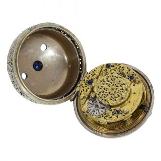 English single-handed pair cased verge with alarm Circa 1700