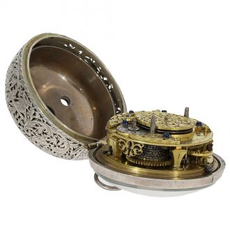 English single-handed pair cased verge with alarm Circa 1700