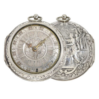 German silver Repoussé verge pocket watch Circa 1700
