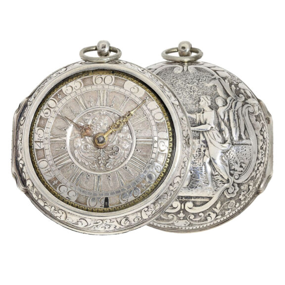 German silver Repoussé verge pocket watch Circa 1700