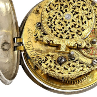 German silver Repoussé verge pocket watch Circa 1700