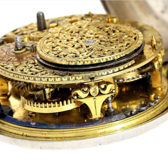 German silver Repoussé verge pocket watch Circa 1700 German silver Repoussé verge pocket watch Circa 1700